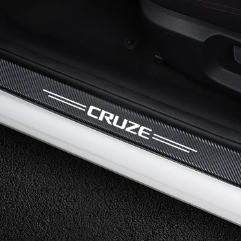 

4PCS Car For Chevrolet Cruze Door Sill Sticker Auto Door Threshold Protector Decal Carbon Automobile DIY Tuning Car Accessories