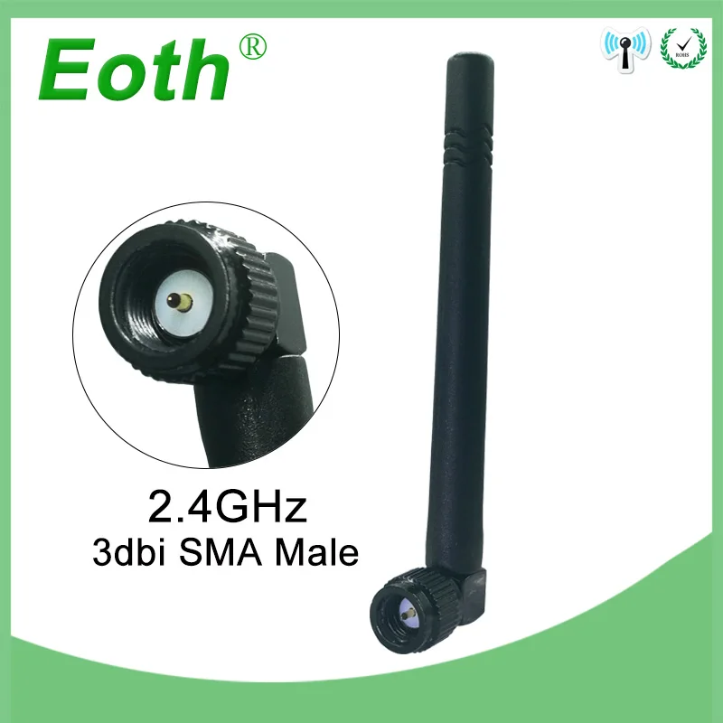 10 шт. оптовая продажа wifi 2 4 GHz антенна 3dbi SMA разъем ghz wi fi Omni черные антенны для