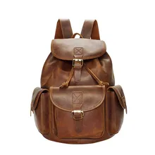 Винтажный рюкзак из коровьей кожи большой емкости для мужчин