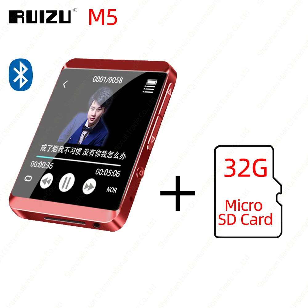 RUIZU M5 Mini Clip Bluetooth MP3 Player Full Touch Screen Portable 8GB 16GB MP3 Music Player with FM,Recording,E-Book,Pedometer pink mp3 player MP3 Players