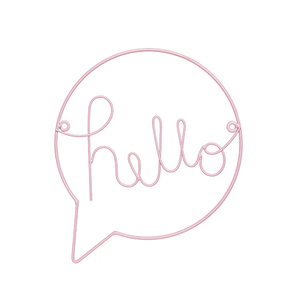 

Nordic Style Iron Hello letters wall sticker for kid Room Hanging Decorations Hallway Sign Welcome Sign Wall Art Wall Hanging