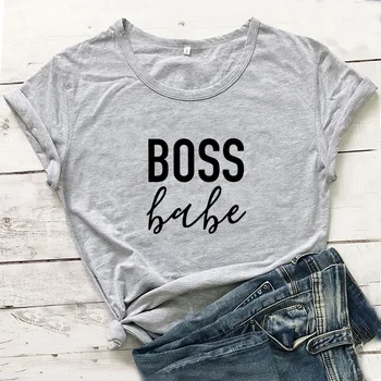 

Boss Babe Funny T Shirt Women T-shirt Short Sleeve Cotton Tshirt Women Casual Loose Camiseta Mujer Cotton Tee Shirt Femme Top