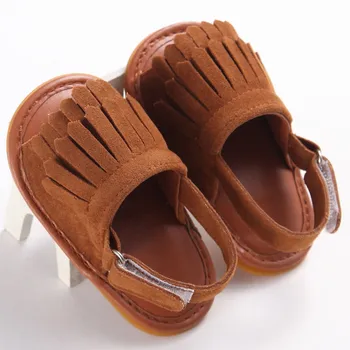 

Infant PU Rubber Soft Sole Baby Sandals Boy Girl Unisex Children Tassel Summer Walking Shoes Baby Moccasins