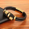 Men’s Fashion Stainless Steel Leather Bracelet Budget Friendly Accessories