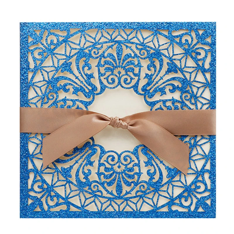 Glitter Paper Royal Wedding Invitation Card Laser Cut Hand Made Wedding  Decorative Invitation Card Elegant Design - Cards & Invitations - AliExpress