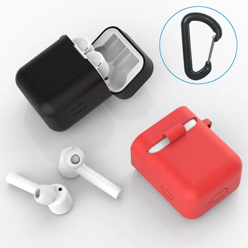 

Soft Silicone Case For Xiaomi Airdots Pro Wireless Headphone Protective Cover Bluetooth Earphone Shockproof Box With Buckle Hook