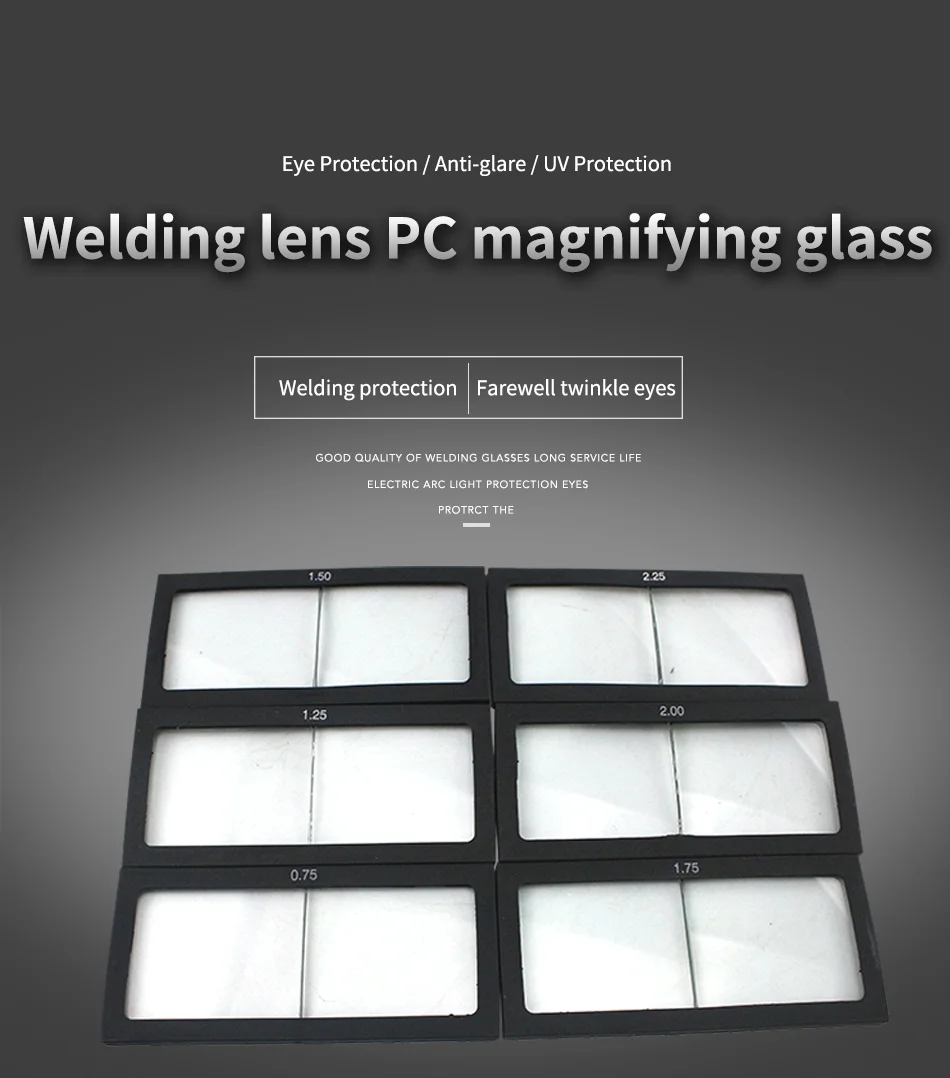 Arc Welding Augmentability Lens,Welder Screen, 0.75/1.00/1.25/1.50/1.75/2.00/2.25/2.50, Anti-3.00 Reflex Welding Mask, Goggles