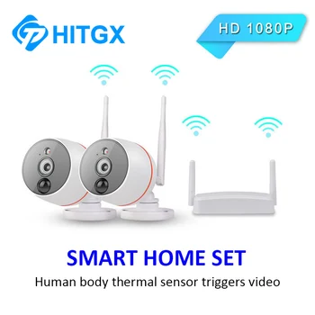 

1080P Network Surveillance WIFI IP Camera Kit 2 Channels 2MP POE Wireless HD Video Security System CCTV Camera Set