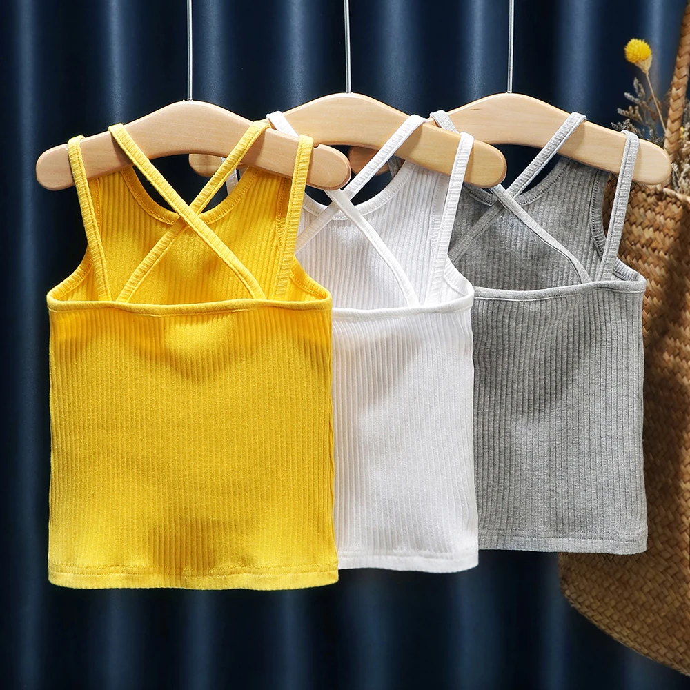 Girls Tank Tops Baby Girls Camisoles Summer Backless Tanks Toddler Kids Sleeveless Underwear Tops Children Undershirt