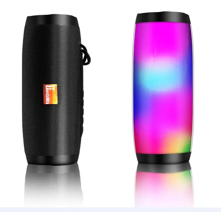 Bluetooth беспроводной динамик водонепроницаемый цветной светильник спортивный громкий динамик музыкальная колонка с TF MP3-плеер для телефона samsung - Цвет: Черный
