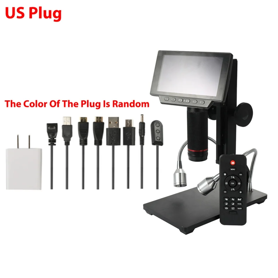 Цифровой микроскоп для ремонта пайки usb-камера с микрофоном 560X Высокая дистанция объекта 1080P Full HD электронный микроскоп - Цвет: US Plug