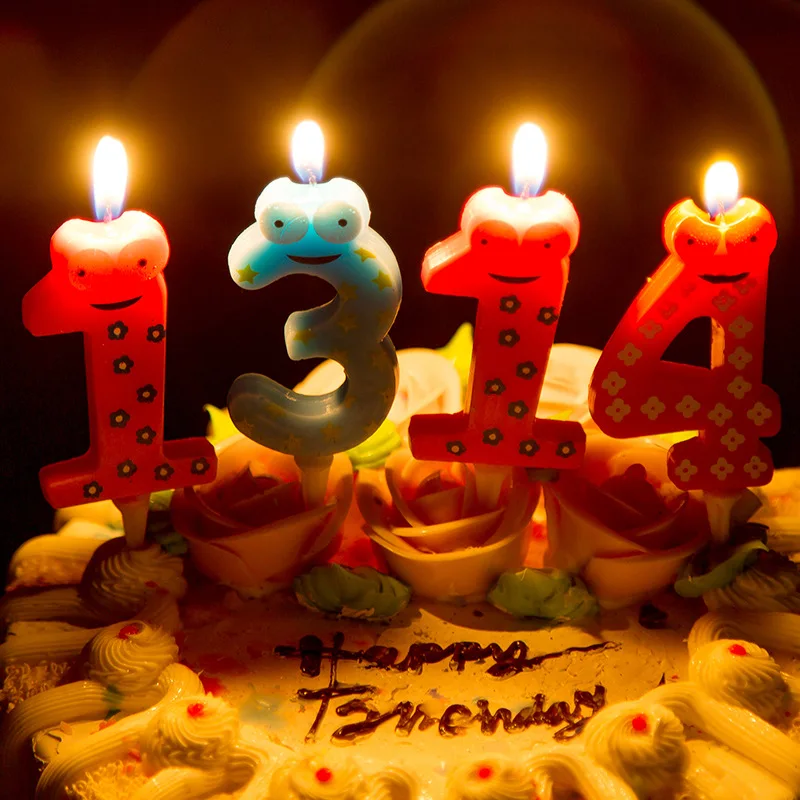 Мультяшная лягушка Свеча в виде цифр на день рождения 0 1 2 3 4 5 6 7 8 9 для торта