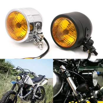 

Motorcycle Vintage Custom Headlight Fog Light HS1 12V 35W Front Lamp Universal for CB Streetfighter Cafe Racer Bobber Chopper