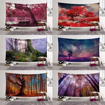 

Beautiful Forest Tapestry Wall Hanging Natural Scenery 3D Printing Home Blanket Decorations Polyester Beautiful Throw Tapestry