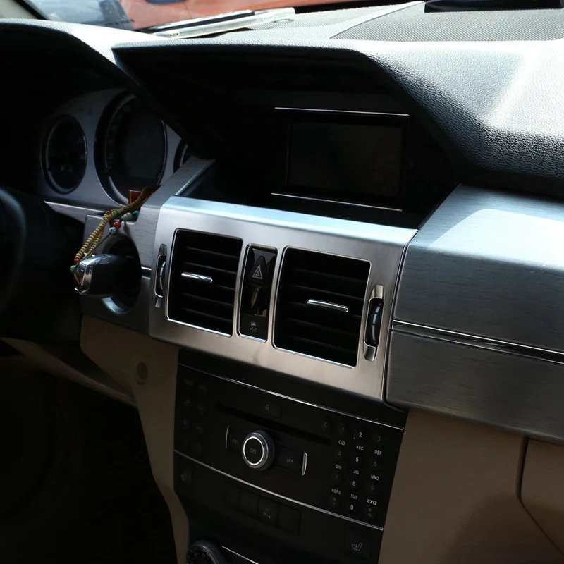 Автомобиль Серебряный кондиционер Выход Панель крышка отделка хром для Mercedes Benz X204 GLK 2008-12