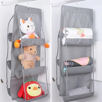 

Newly Storage Bag Hanging Dustproof Closet Organizer Transparent 6 Pockets for Home VA88