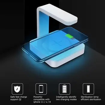 

2 In 1 Phone Uv Sanitizer Wireless Fast Charging Portable Phone Ultraviolet Disinfection Lamp Cellphone UV Sterilizer