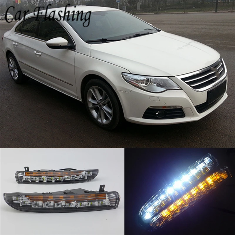 Автомобильные мигающие дневные ходовые огни для Volkswagen VW Passat CC 2008 ~ 2013