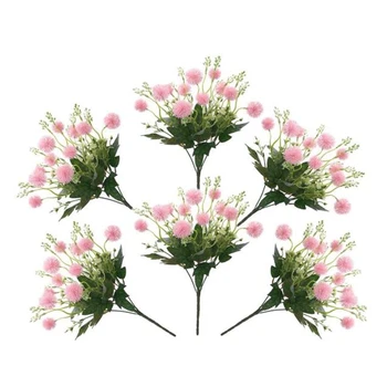 

6 Pcs Dandelion Artificial Flower Fake Dandelion Bridal Wedding Plant Bouquet Home Garden Terrace Party Decoration