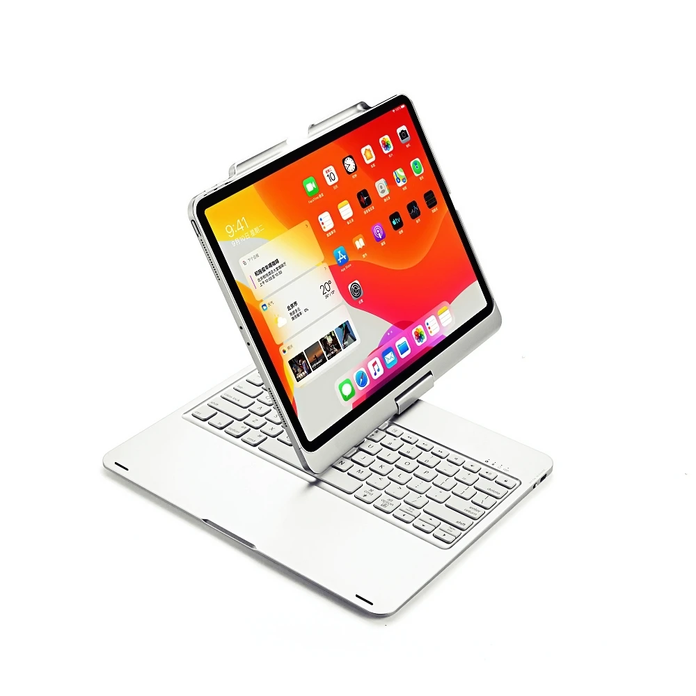Вращающаяся Беспроводная Bluetooth клавиатура с подсветкой корпуса для Apple iPad Pro 12 9