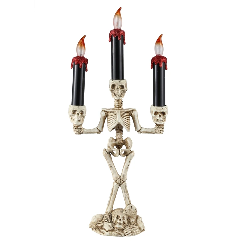 

Halloween Decoration Skeleton Skull Candlesticks Holder Candle Light Taro Shape Lighting Bar KTV Arrangement Props Halloween Par