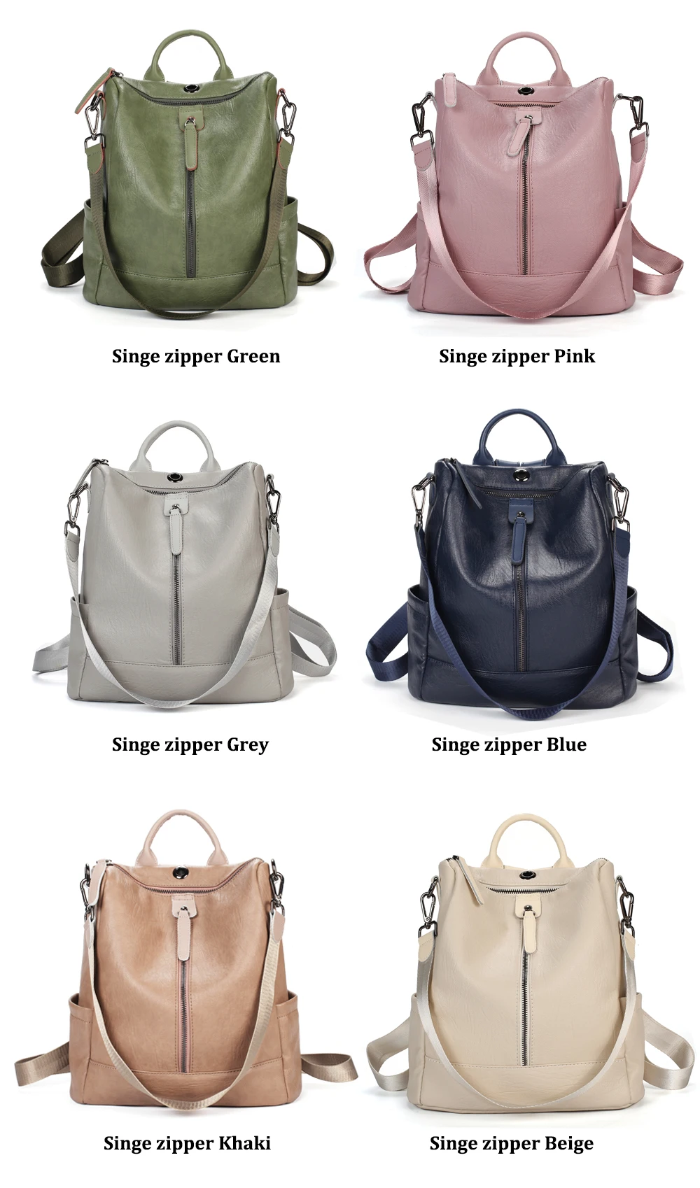 singel zipper backpack