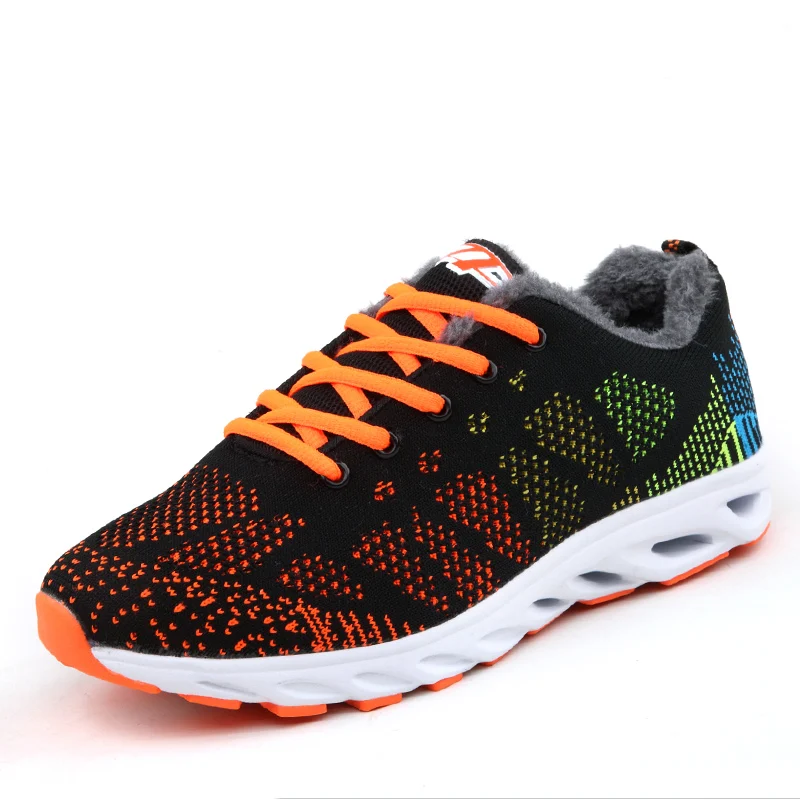 

Men's Keep Warm Plush Sneakers Outdoor Athletic Sport Running Shoes Little waterproof New Winter Comfortable