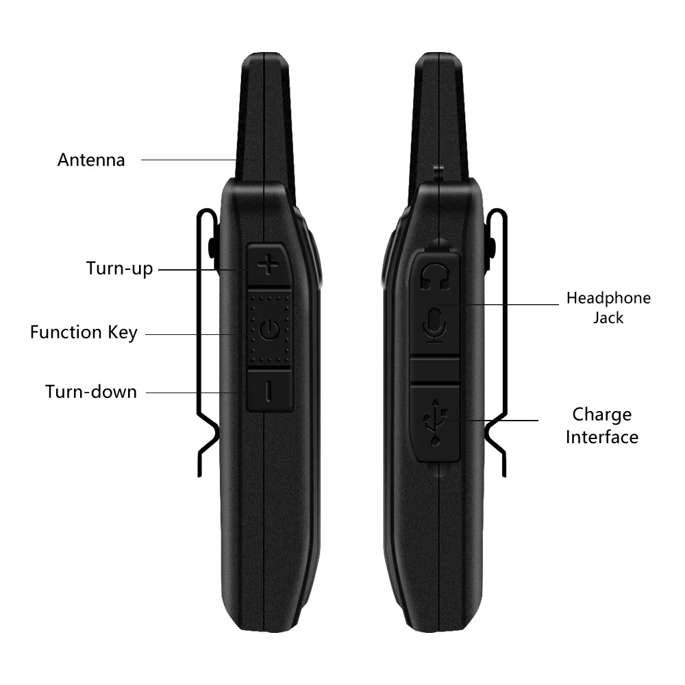 Vineyuan Q1 Mini Walkie Talkie UHF 400 470 mhz Frequency Portable Handheld Radio Scanner Comunicador Two 4