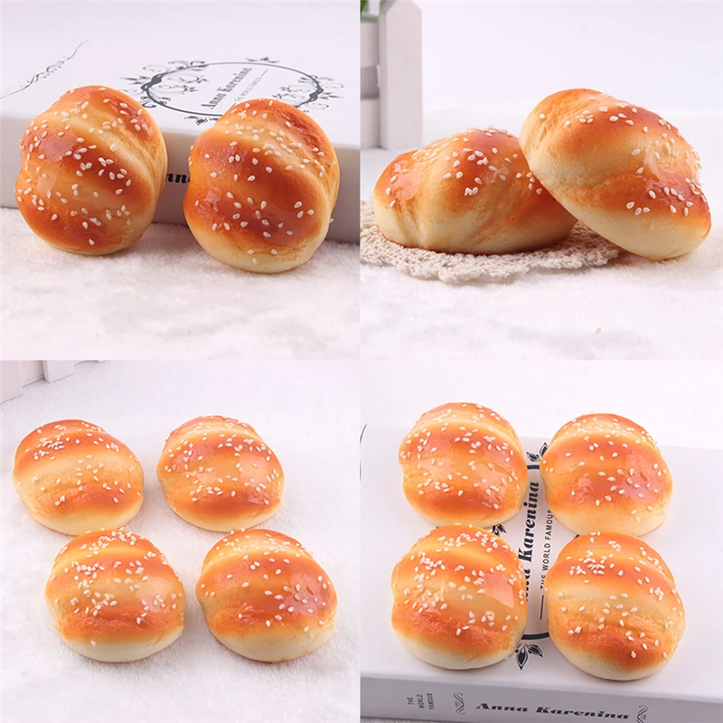 

1pc Cute Kawaii Squishy fragrancy Buns Bread Shape Pretend Play Kitchen Toys Marshmallow Bun toy 8cm x 7cm