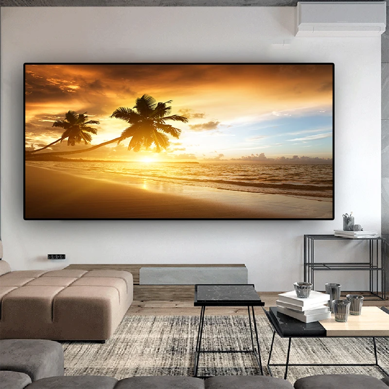 3pc Sunset Sea Beach Landscape Canvas Print Painting Wall Art Picture w//frame US