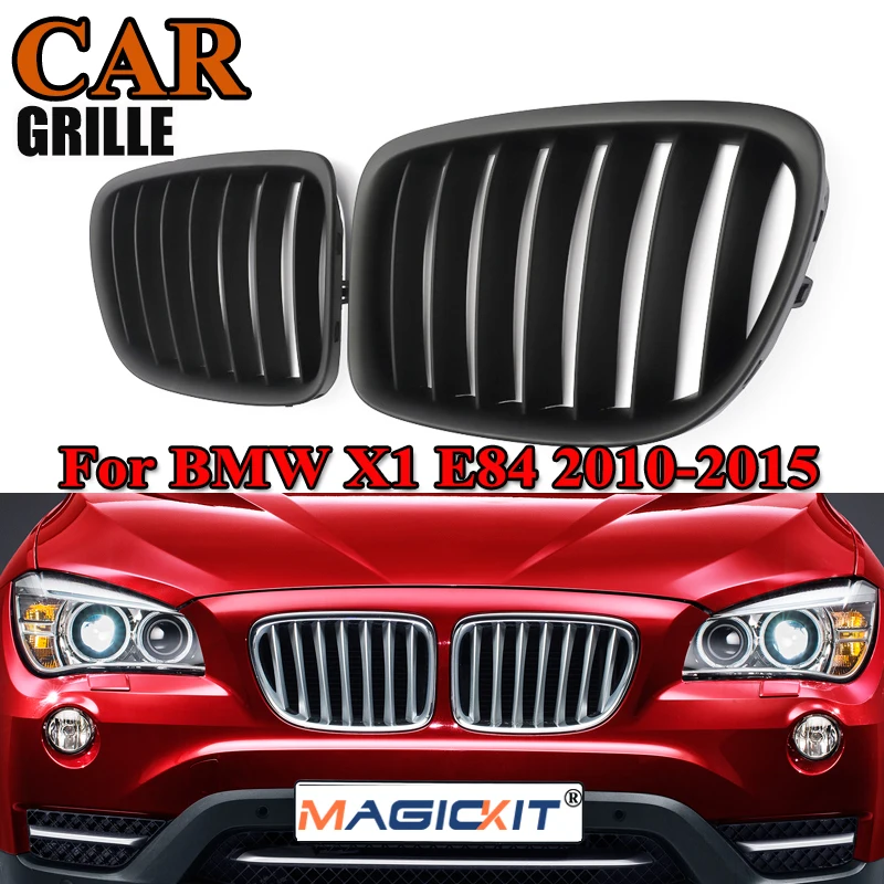

MagicKit Grille For BMW E84 X1 M Matte Black New Pair Front Kidney Sport Hood Grill SUV 28i 18d 20d 23/25d 10-15 Pre-facelift