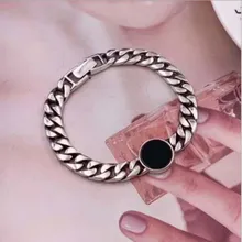 Refreshing temperament fashion S925 pure silver Bracelet Tank Chain Men's thai silver Bracelet