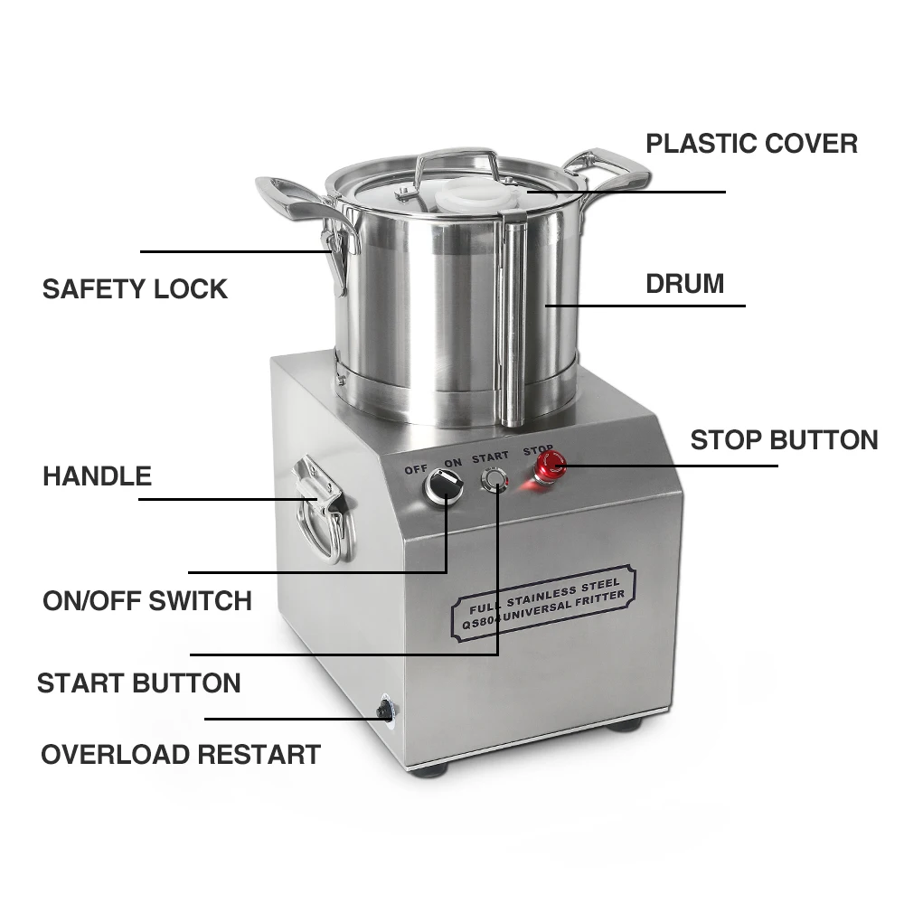 ITOP 4L Meatball Beating Machine Multifunction Professional Vegetable Chopping Garlic Meat Chili Cutter Grinder 1400R Per Min