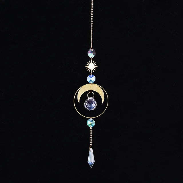 Sun Catchers Ornament K9 Color Crystal Wind Chimes Window Sill Outdoor Decor Car Ornament Christmas Home Decoration 05