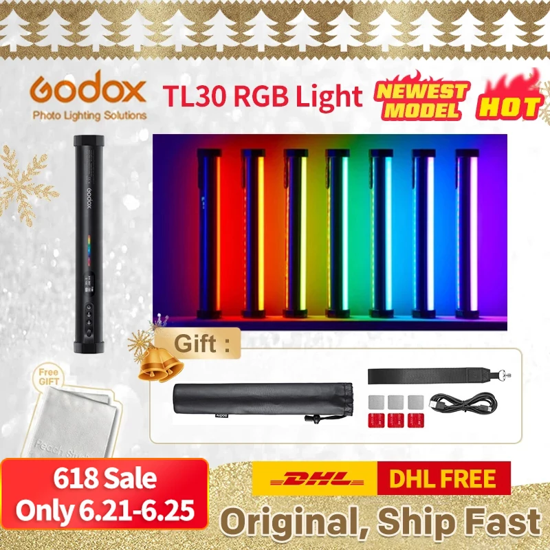 Godox TL30 трубки светильник Rgb портативная Светодиодная лампа для фото и видео пульт