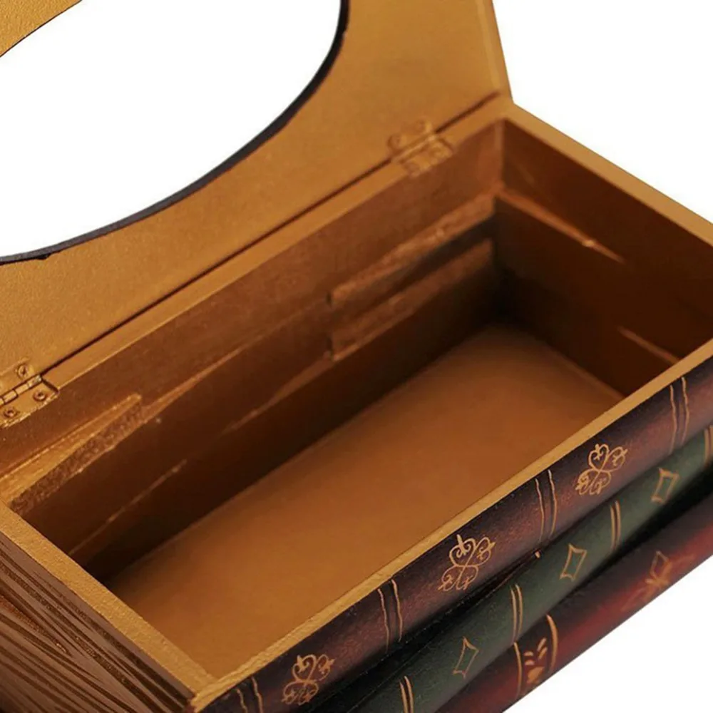 Ретро стиль, коробка для салфеток в форме книги, роскошная Шкатулка В Европейском стиле, бумажный держатель для салфеток, кольцо, коробка для хранения для дома