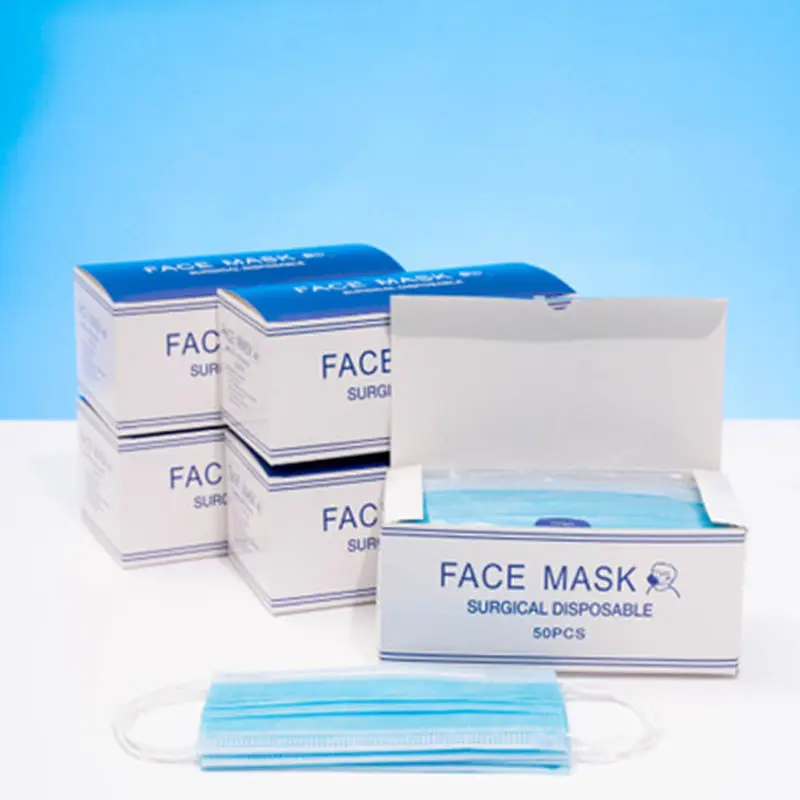 

50-100-200 Pcs disposable face mask fusion-sprayed non-woven civilian protective mask box