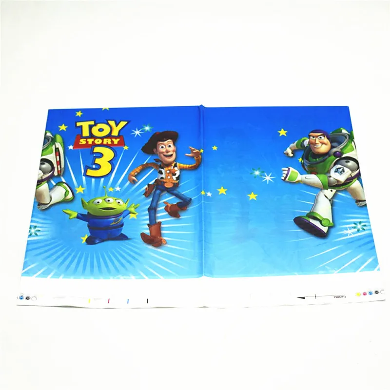 1pcs tablecloth История игрушек для мальчиков на день рождения, домашние вечерние одноразовые столовые приборы, рожки/подарочные пакеты/чашки/салфетки/соломинки/скатерть/баннер и так далее - Цвет: 1pcs tablecloth