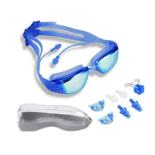 

2021 Hot-Sale Swim Goggle Colorful No Leaking Anti-Fog Adjustable Soft Swimming Goggle With Free Earplug Nose Clip
