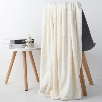 

GIANTEX 70*140 Pineapple Grid Bath Towel Thick Lint-Free Warp Knitted Towels Soft Coral Velvet Towel For Bathroom