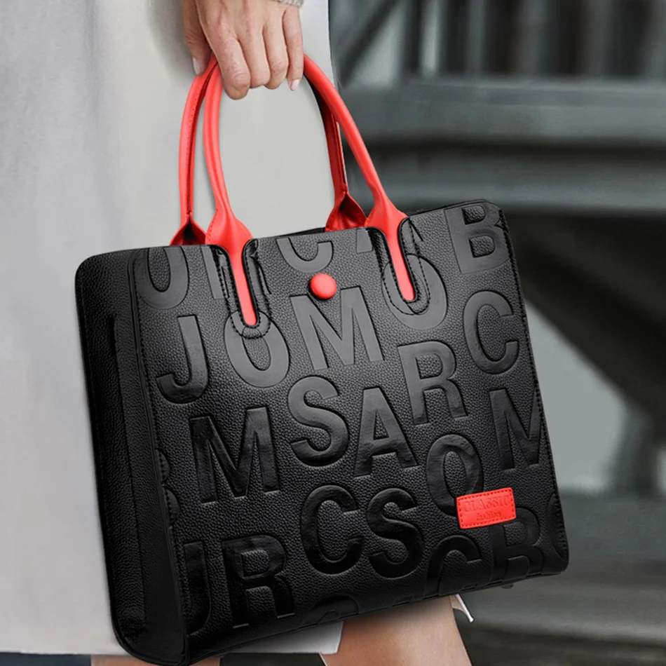 Big Women Letter Pvc Leather Brand Purses And Handbag Designer Luxury Retro  Large Capacity Monogram Lady Top-handle Tote Shopper - Top-handle Bags -  AliExpress