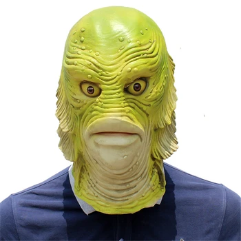 

Fish monster Latex Unisex Movie Cosplay Anime costume Prop Adult Animal Party Mask for Halloween
