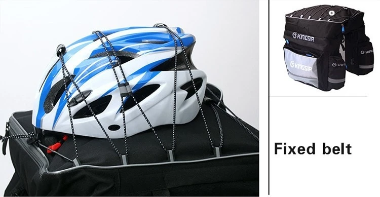 Cheap Bicycle Trunk Bags Cycling Double Side Rear Tail Seat Pannier Pack Bike Luggage Container Bag with Fixed Belt+A Rainproof Cover 15