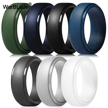 Anelli in silicone da uomo Ipoallergenici Flessibili Sport Antibatterici Elastici da sposa Anello da dito in silicone FDA per uso alimentare da 8 mm