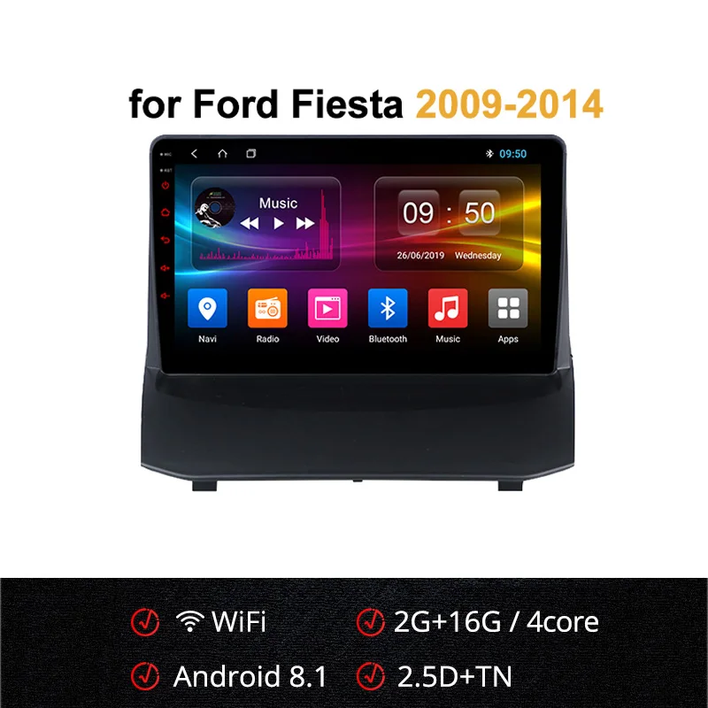 9 дюймов Восьмиядерный Android 8,0 автомобильный Радио мультимедийный плеер gps Navi для Ford fiesta 2008- 4G LTE - Цвет: K1