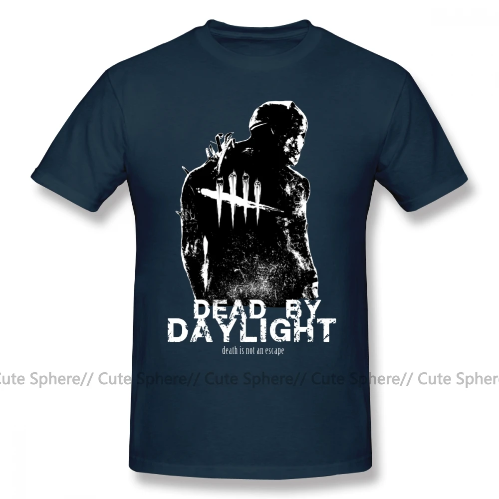 Футболка Dead By Daylight, футболка Dead By Daylight, мужская Милая футболка, 100 хлопок, короткий рукав, летняя, 4xl, футболка с принтом - Цвет: Navy Blue