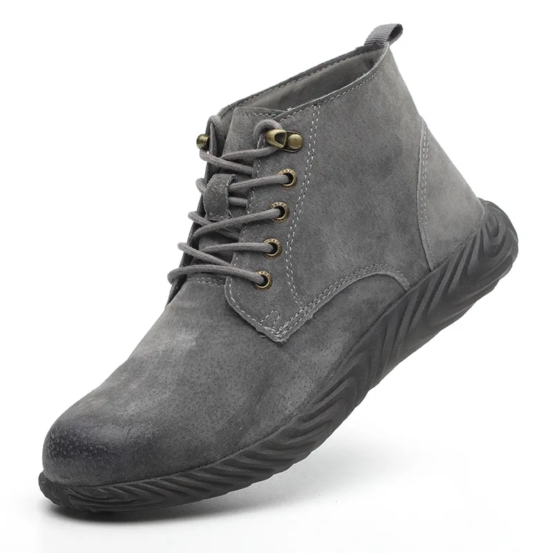 Hohnerпрямые продажи; летняя дышащая обувь со стальной свиной кожей; нескользящая прокалывающаяся Рабочая обувь; сварочная обувь - Цвет: Gray