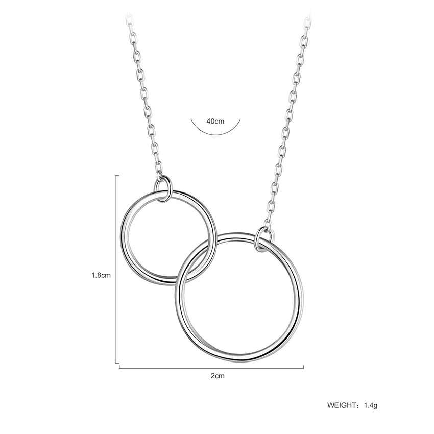 Shineland повседневное ожерелье с двойной подвеской 925 стерлингового серебра кулон аксессуары Mujer блокировки воротник для женщин Подарки другу