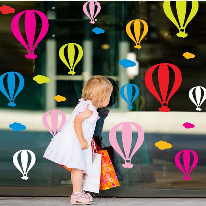 

Colorful World Cartoon Balloon Clouds Wall Sticker For Kids Rooms Art Background Wall Stickers Home Decor Living Room Mural Dec