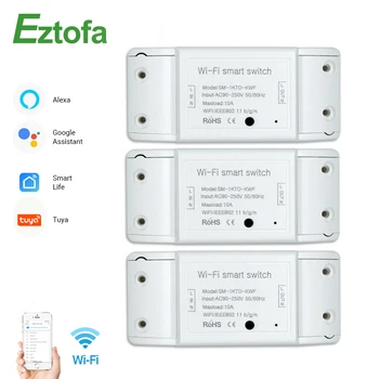 

DIY WiFi Smart Light Switch Universal Breaker Timer Wireless Remote Control Works Ｗith Alexa Google Home Smart Home 3 Pieces